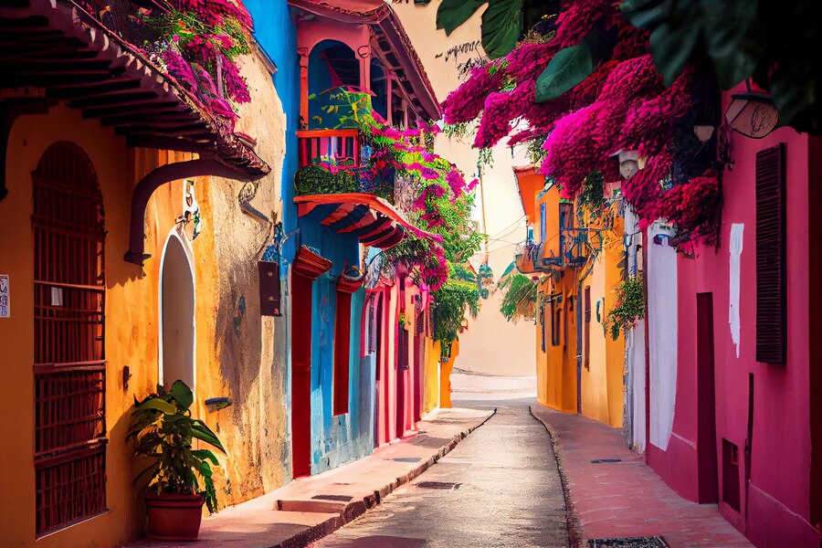 Narrow streets in San Miguel de Allende