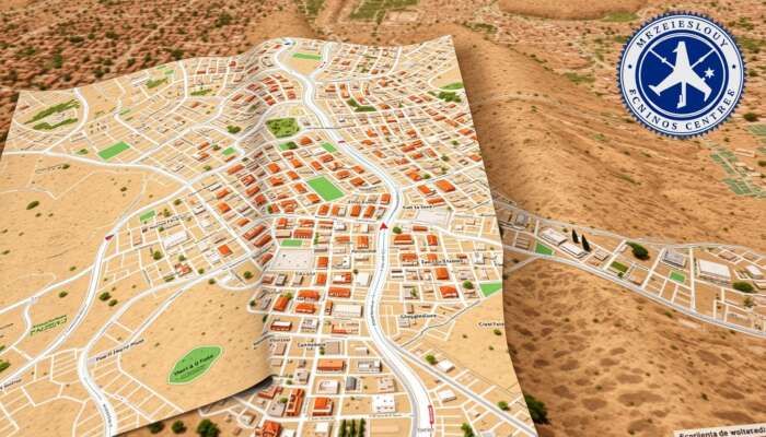 A detailed GPS map of San Miguel de Allende showing colonial architecture, winding streets, satellite overlays, and a trusted provider's emblem.
